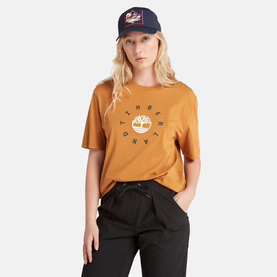 T-shirt à logo saisonnier pour femme en jaune foncé | Timberland