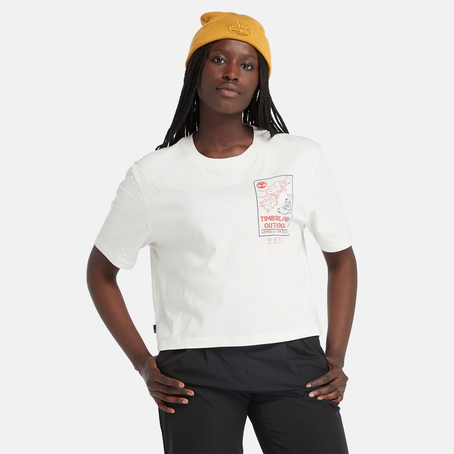 Timberland Cropped T-shirt For Women In White White, Size S