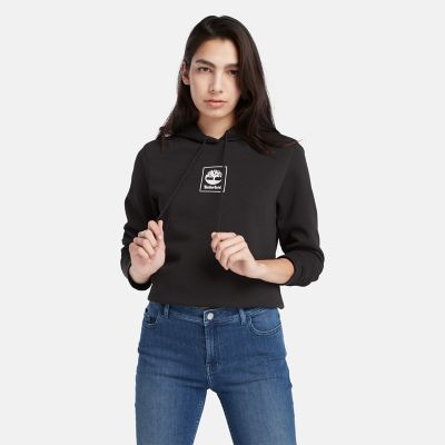 Small Stack Logo Hoodie for Women in Black | Timberland