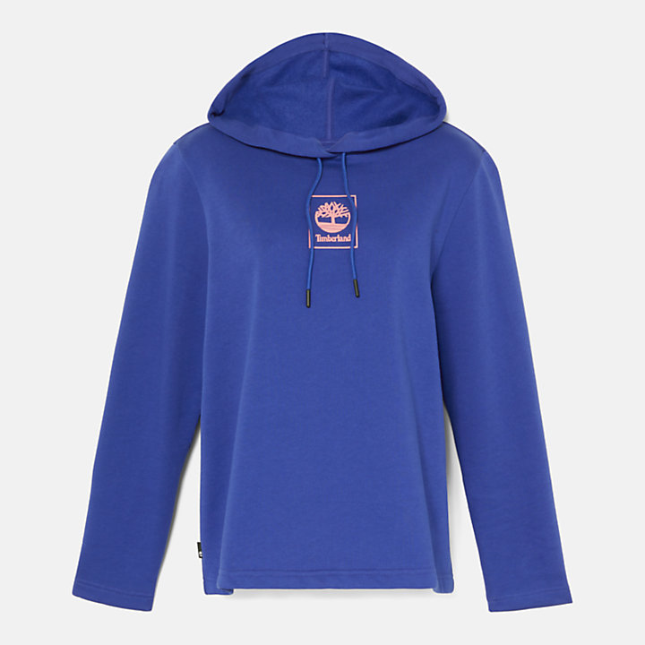 Small Stack Logo Hoodie for Women in Blue-