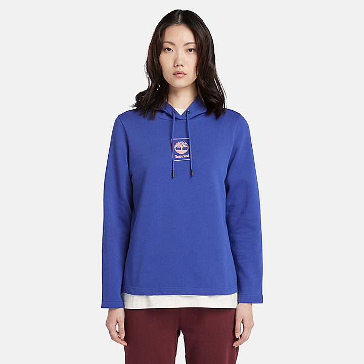 Small Stack Logo Hoodie for Women in Blue