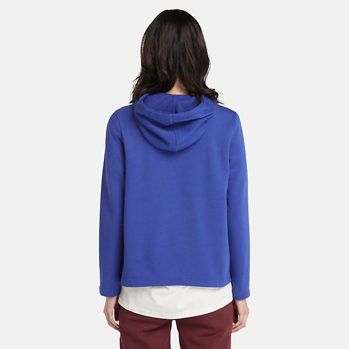 Sudadera con capucha con logotipo Stack pequeño para mujer en azul-