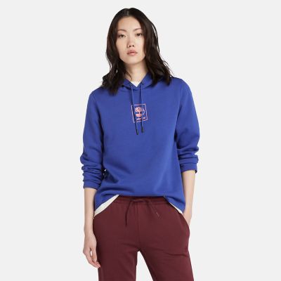 Timberland Small Stack Logo Hoodie For Women In Blue Blue