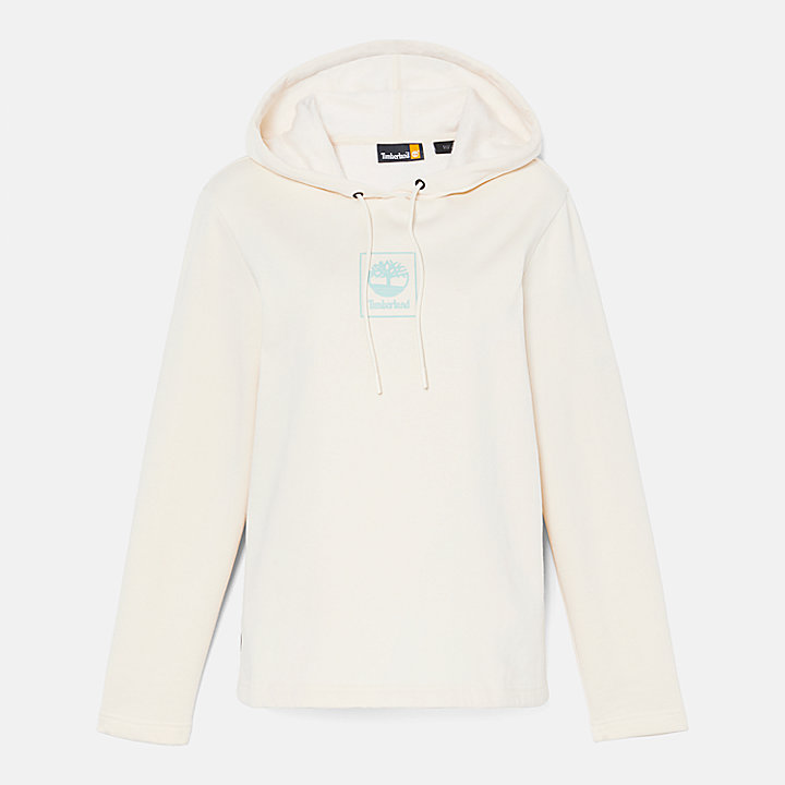Small Stack Logo Hoodie for Women in White
