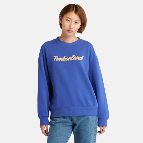Sweat-shirt à col rond et logo pour femme en bleu | Timberland