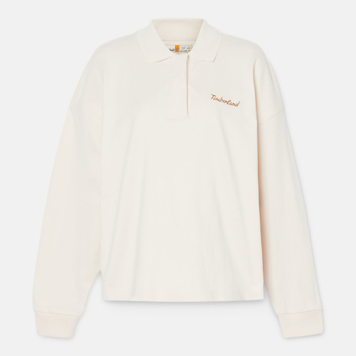 Polo sweat-shirt pour femme en blanc-