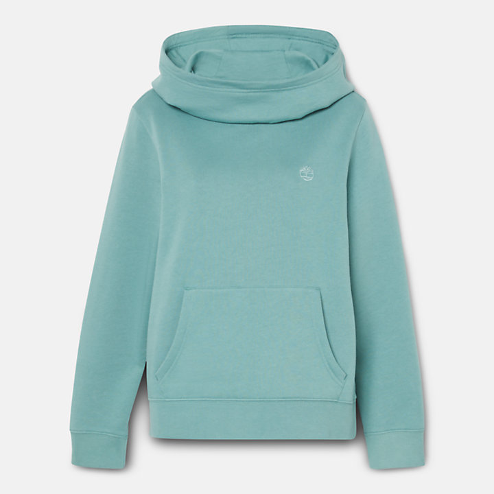 Embroidered Tree Hoodie for Women in Teal-