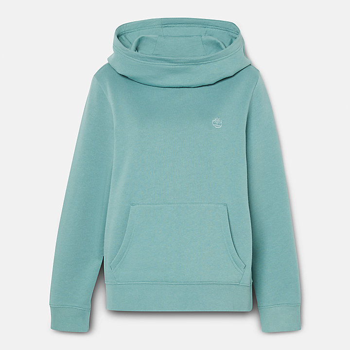 Embroidered Tree Hoodie for Women in Teal