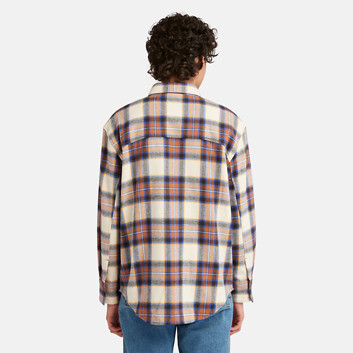 Flannel Overshirt for Women in Brown-