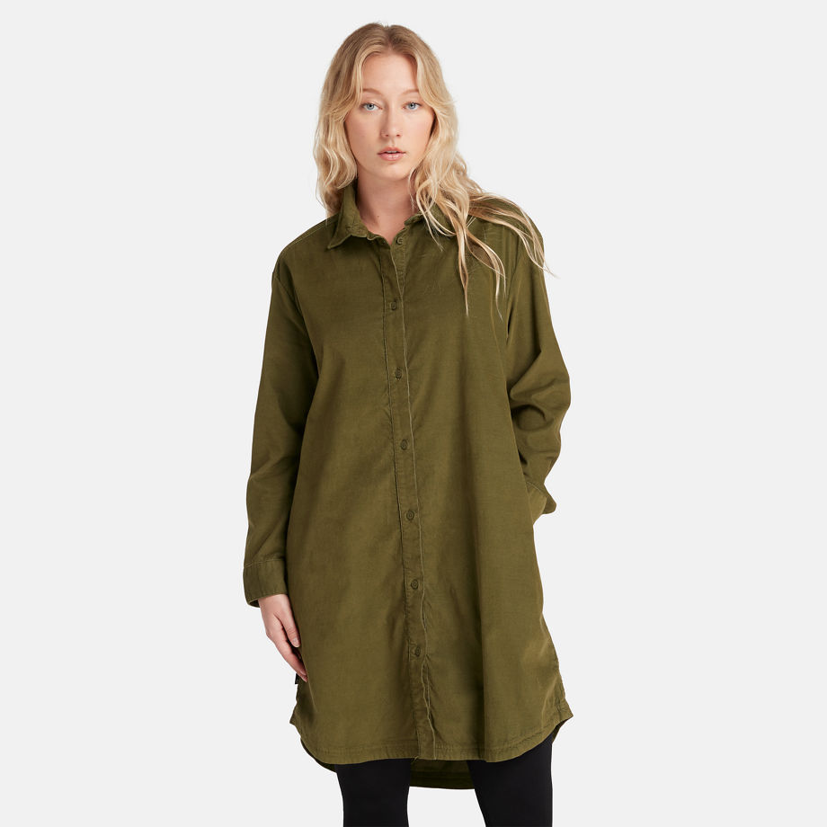 Timberland Needle Corduroy Dress For Women In Green Green, Size S