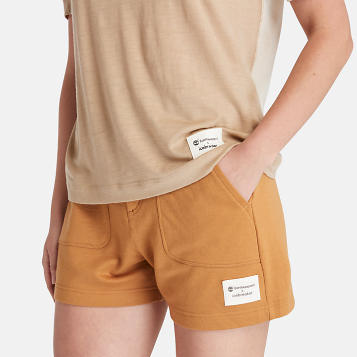 T-shirt Timberland® x Icebreaker® ZoneKnit™ en tricot de laine mérinos pour femme en beige-