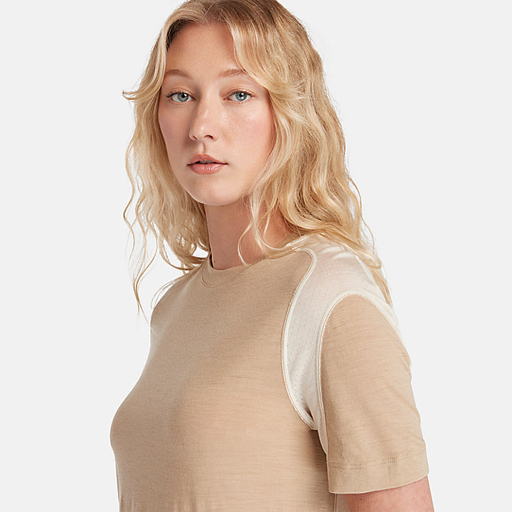 T-shirt Timberland® x Icebreaker® Merino ZoneKnit™ da Donna in beige