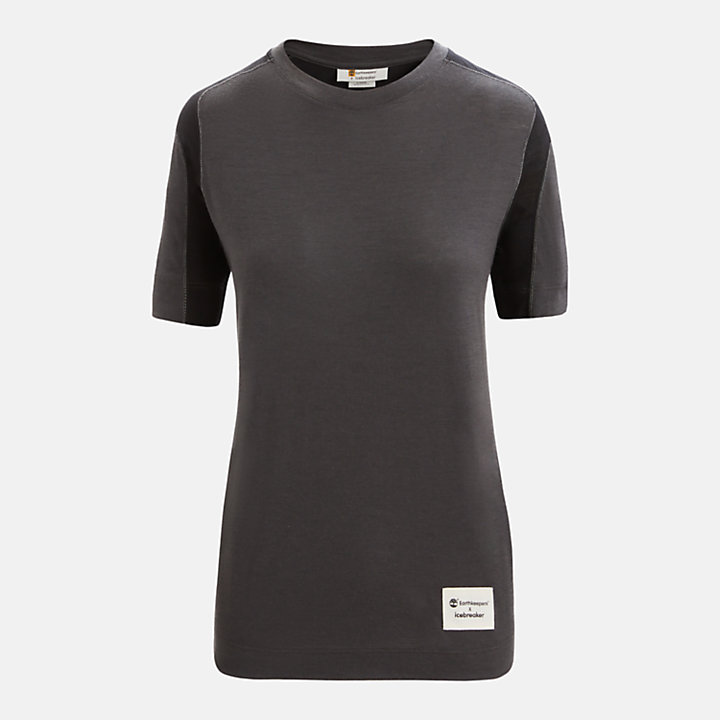 Timberland® x Icebreaker® Merino ZoneKnit™ T-shirt voor dames in donkergrijs-