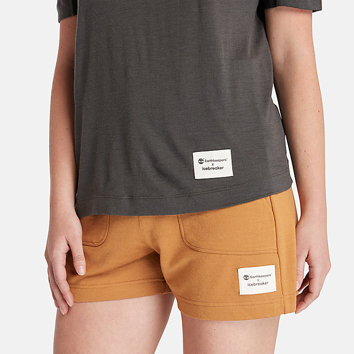 Timberland® x Icebreaker® ZoneKnit™-T-Shirt aus Merinowolle für Damen in Dunkelgrau
