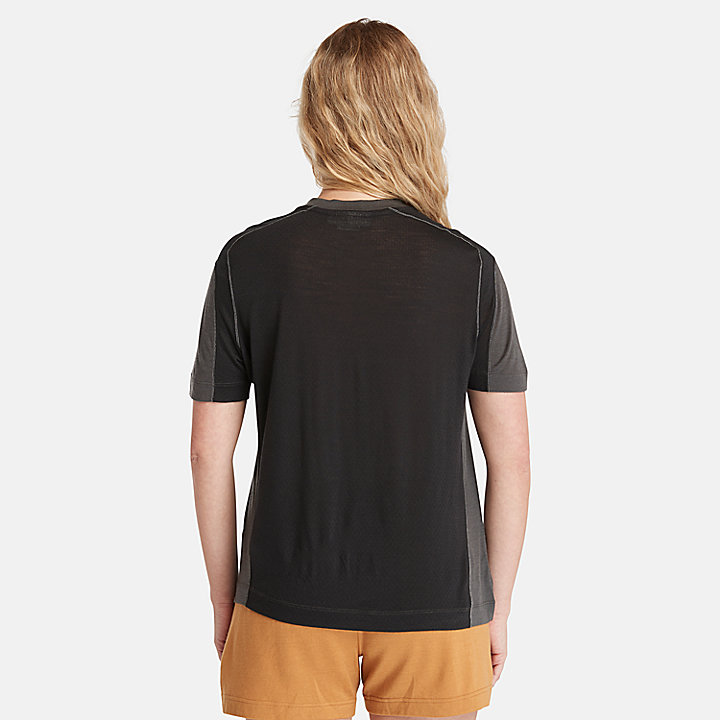T-shirt Timberland® x Icebreaker® ZoneKnit™ en tricot de laine mérinos pour femme en gris foncé