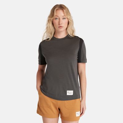T-shirt Timberland® x Icebreaker® ZoneKnit™ en tricot de laine mérinos pour femme en gris foncé | Timberland