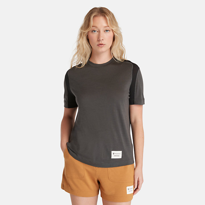 T-shirt Timberland® x Icebreaker® Merino ZoneKnit™ da Donna in colore grigio scuro-