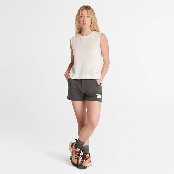 Camiseta sin mangas de lana merina Timberland® x Icebreaker® para mujer en blanco-