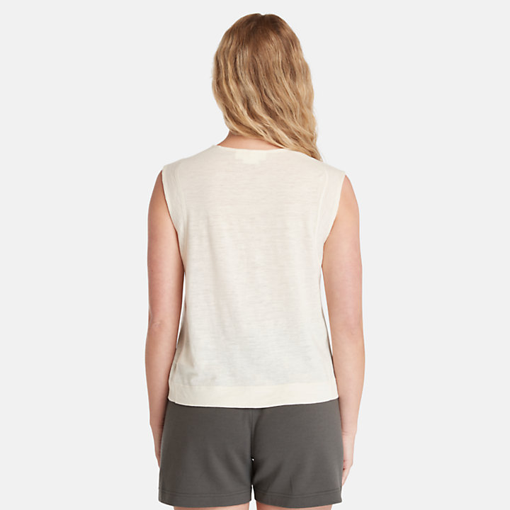 Camiseta sin mangas de lana merina Timberland® x Icebreaker® para mujer en blanco-
