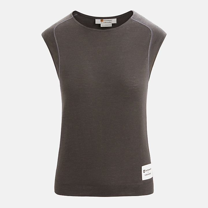 Camiseta sin mangas de lana merina Timberland® x Icebreaker® para mujer en gris oscuro-