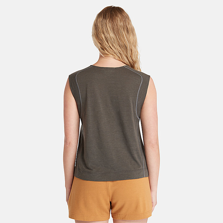 Camiseta sin mangas de lana merina Timberland® x Icebreaker® para mujer en gris oscuro