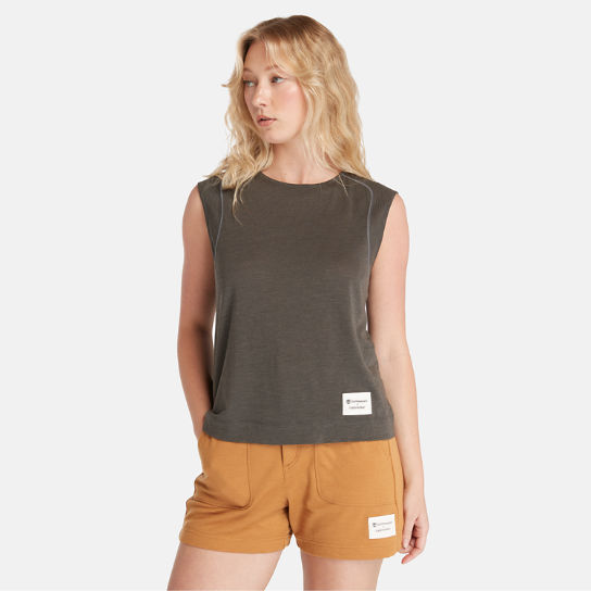 Camiseta sin mangas de lana merina Timberland® x Icebreaker® para mujer en gris oscuro | Timberland