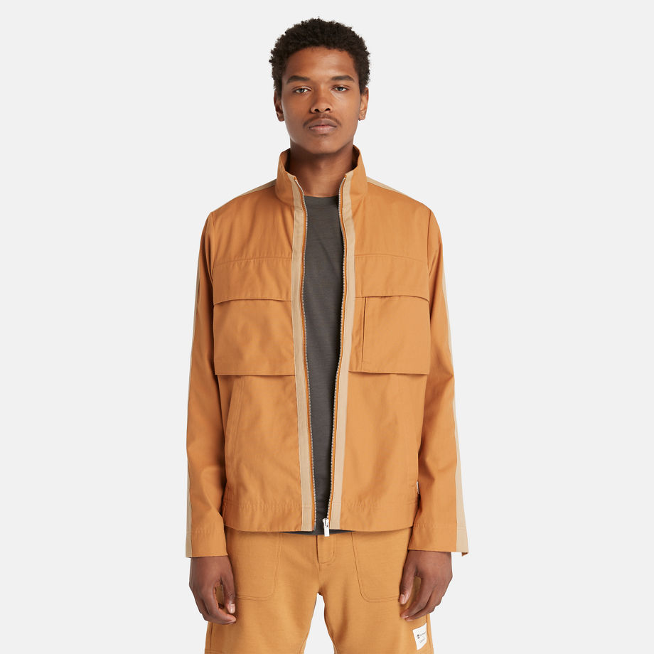 Timberland X Icebreaker Merino Cotton Jacket For Men In Orange Yellow, Size XXL