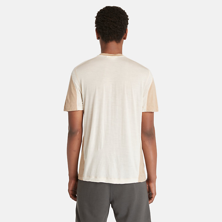 T-shirt em Merino Timberland® x Icebreaker® ZoneKnit™ para Homem em bege-
