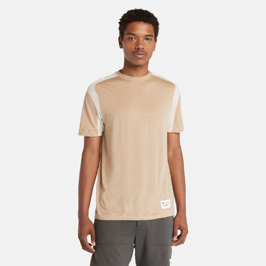 T-shirt Timberland® x Icebreaker® ZoneKnit™ en maille de laine mérinos pour homme en beige | Timberland