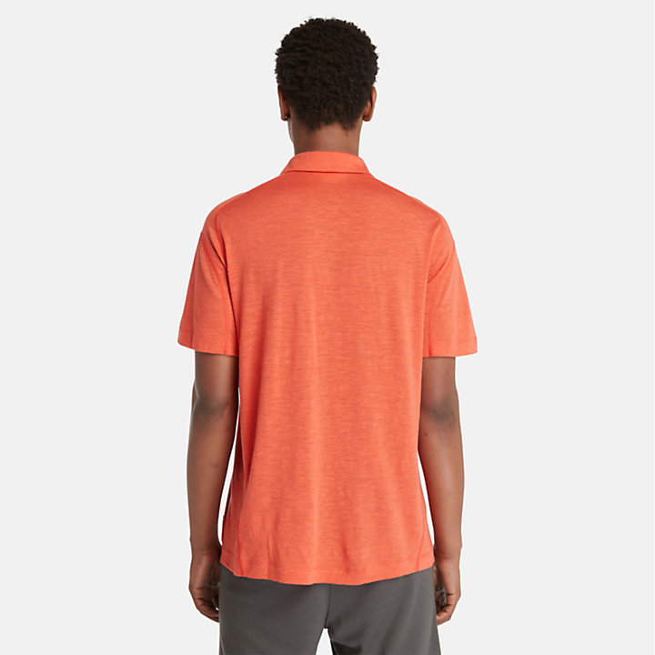 Timberland® x Icebreaker® Polohemd aus Merinowolle und Leinen für Herren in Orange-
