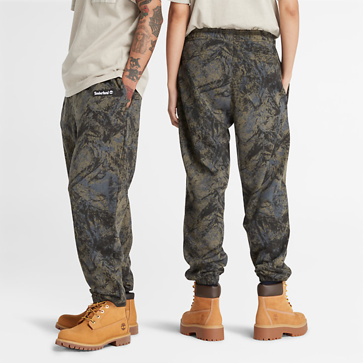 Pantalon de survêtement à imprimé montagnes unisexe en camouflage-