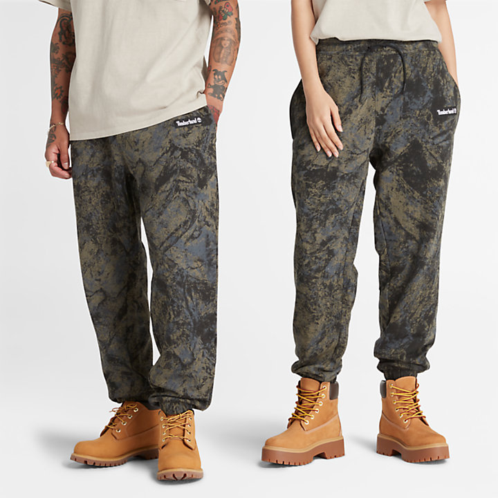 Pantalon de survêtement à imprimé montagnes unisexe en camouflage-