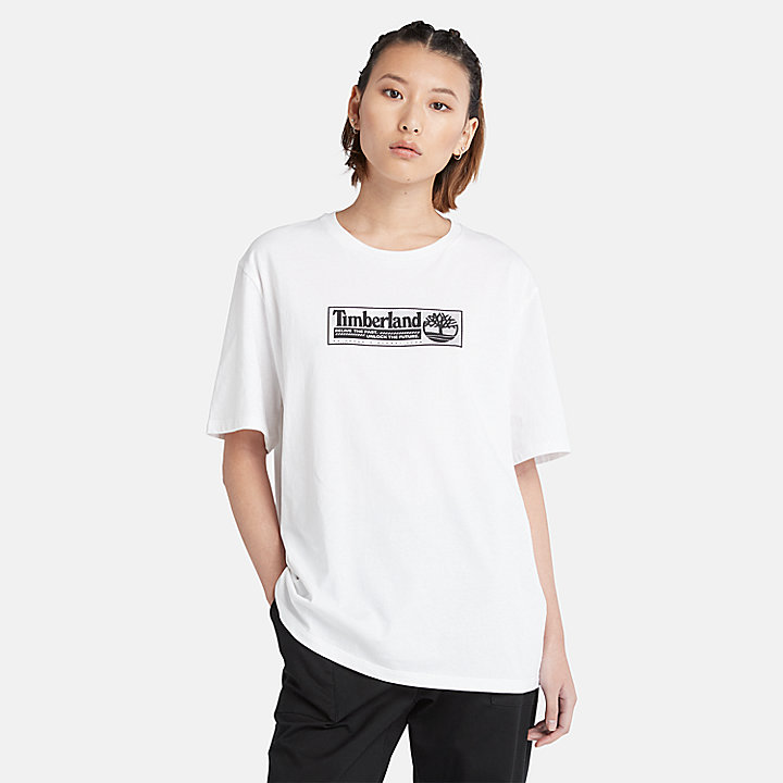 Uniseks T-shirt met stripprint wit