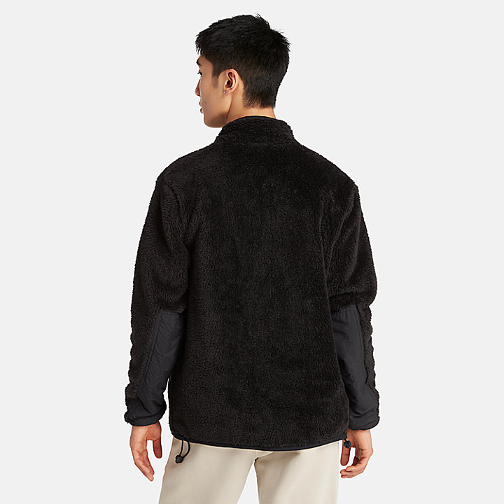 All Gender High Pile Fleece Jacket in Black