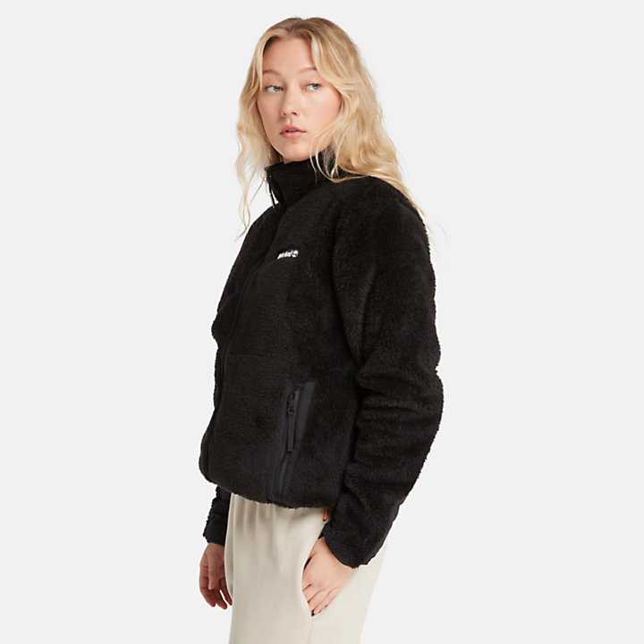 All Gender High Pile Fleece Jacket in Black-