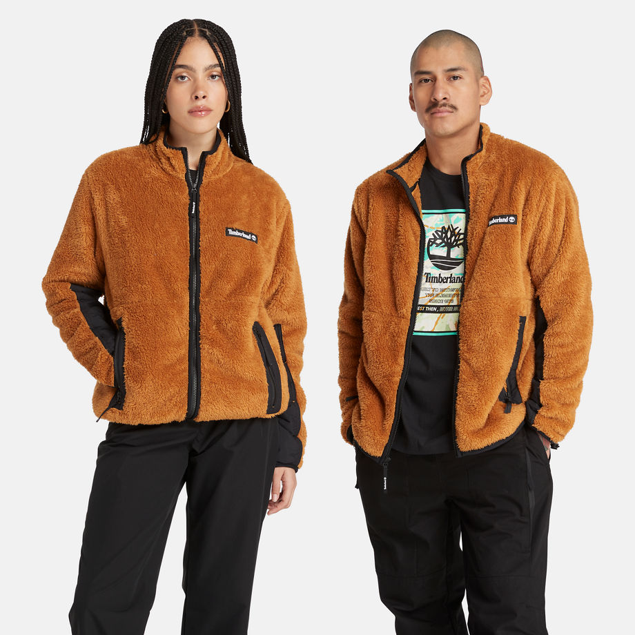Timberland All Gender High Pile Fleece Jacket In Orange Yellow Men, Size L