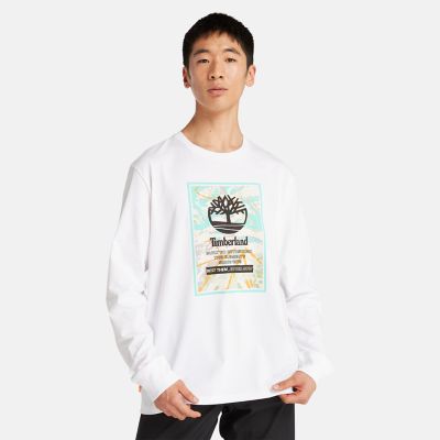 Timberland T-shirt De Manga Comprida Ski School Sem Género Em Branco Branco Homem