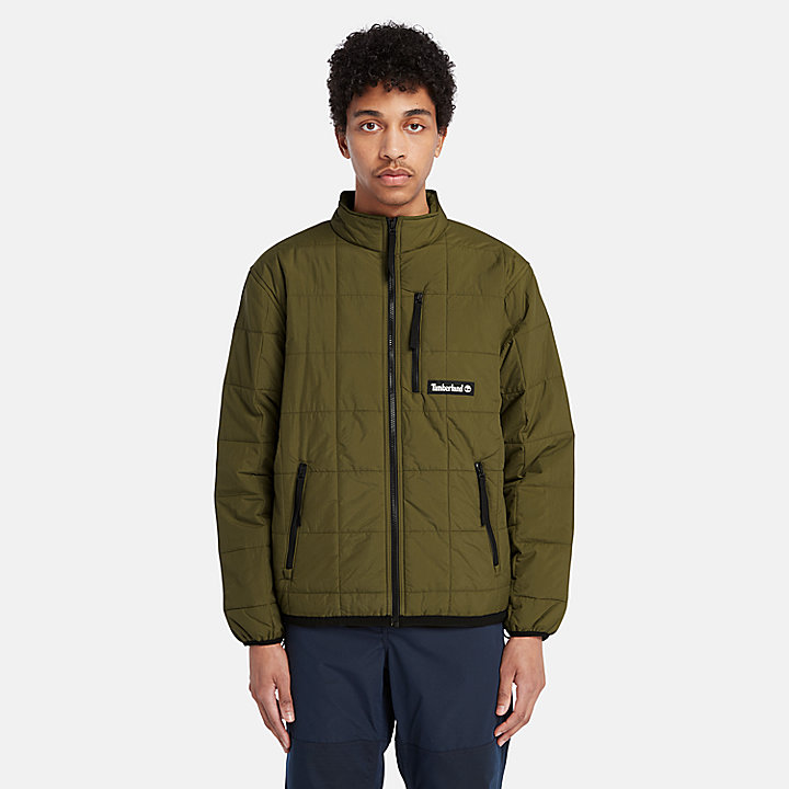 Water Repellent Quilted Insulated Jacket for Men in Green