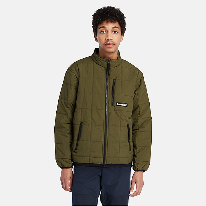 Water Repellent Quilted Insulated Jacket for Men in Green