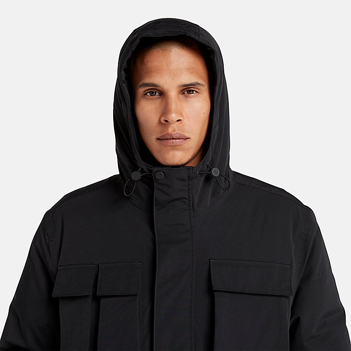Insulated Utility Jacket for Men in Black
