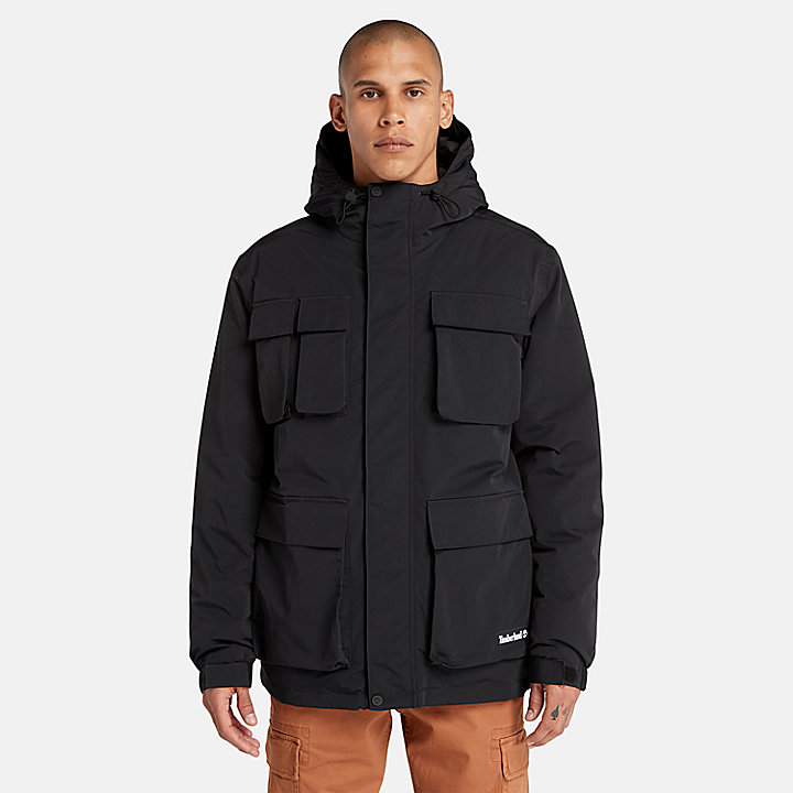 Insulated Utility Jacket for Men in Black