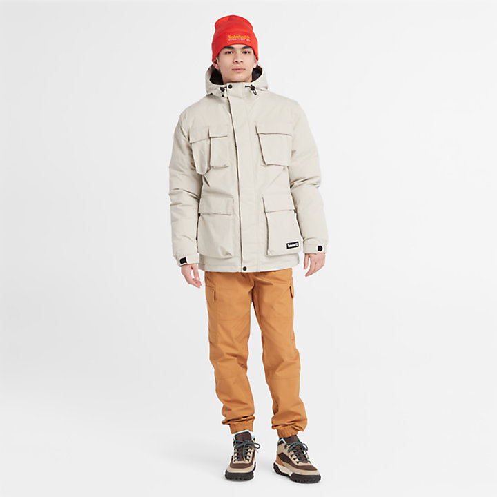 Insulated Utility Jacket for Men in Beige-