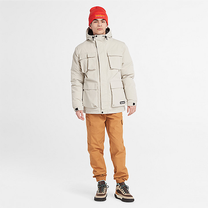 Insulated Utility Jacket for Men in Beige