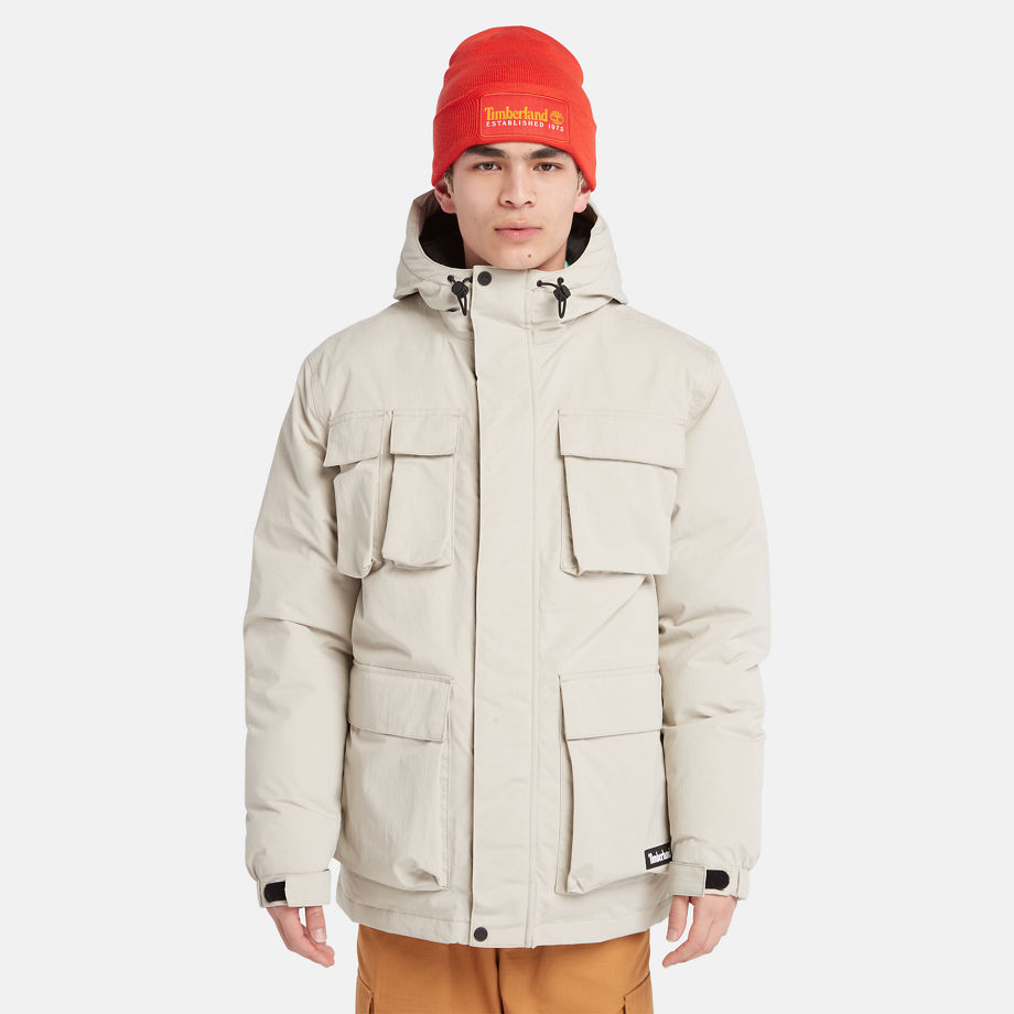Timberland Insulated Utility Jacket For Men In Beige Beige