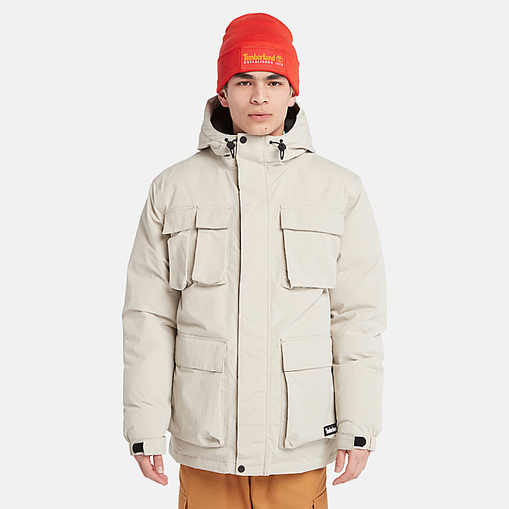 Insulated Utility Jacket for Men in Beige