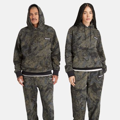 Timberland Uniseks Hoody Met All-over Print In Camouflage Camouflage Unisex