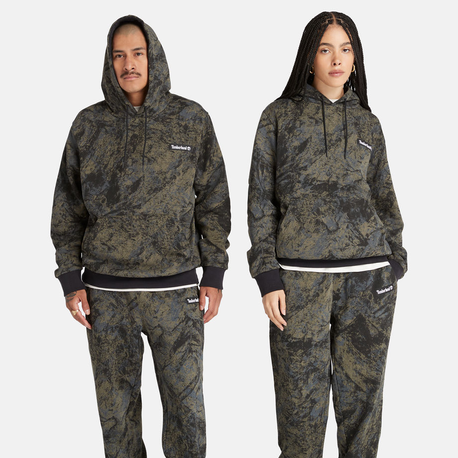Timberland All Gender All-over Printed Hoodie In Camo Camo Unisex, Size XS