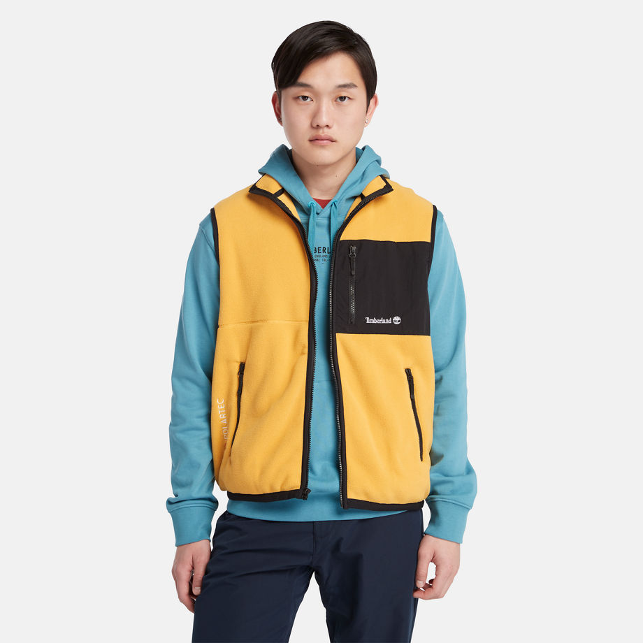Timberland Outdoor Archive Polartec 200 Series Fleece Vest For Men In Yellow Yellow, Size XXL