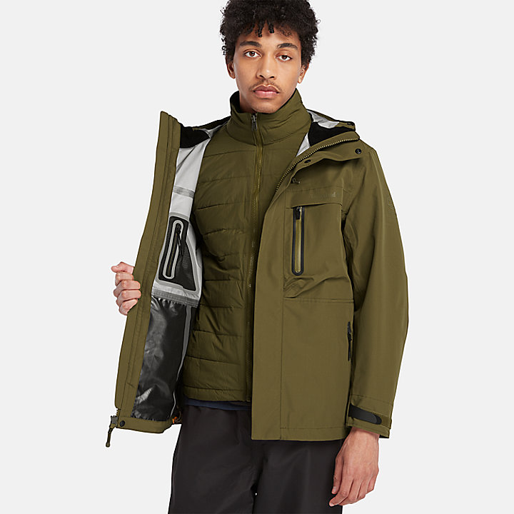 Super Benton Waterproof 3-in-1 Jacket for Men in Dark Green | Timberland