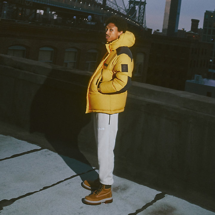 Puffer Parka for Men in Yellow-
